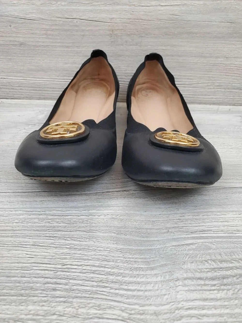 Tory Burch Caroline 2 ballet flats in black; size 11M